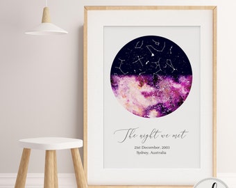 Day we met Star Map Print, Star Chart print, Night sky map, Custom Star map print, Constellation print, Christmas Gift, Personalised gift