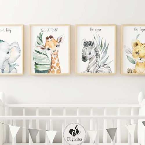 Girl Boy Unisex Nursery Decor. Baby Safari Jungle Animals - Etsy Girl Boy Unisex Nursery Decor. Baby Safari Jungle Animals - Etsy
