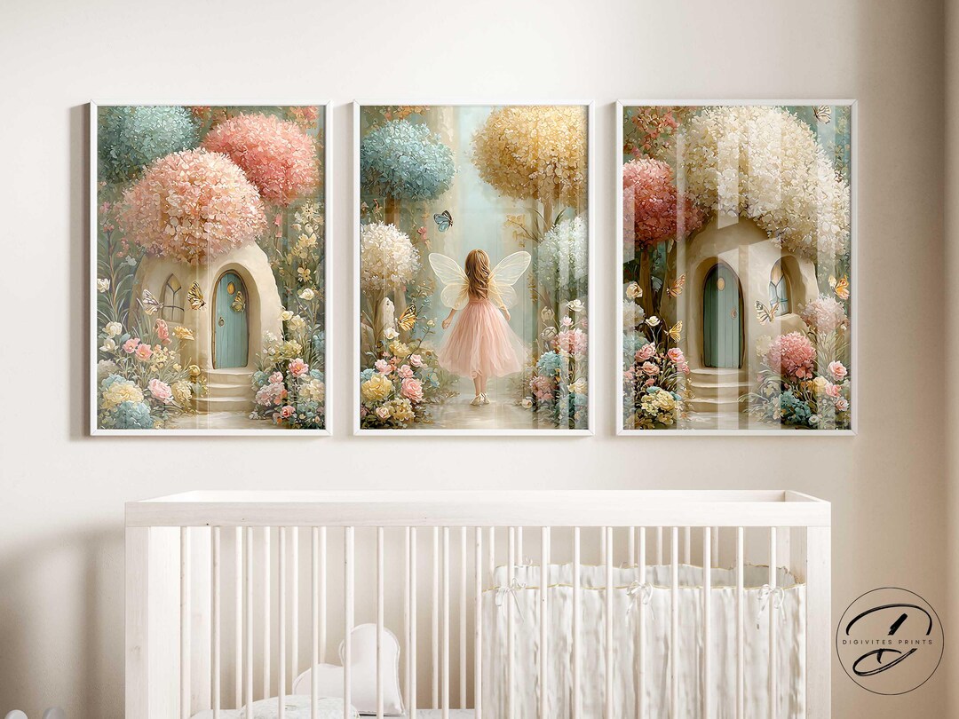Fairy Garden Prints Set, Nursery Wall Art, Girls Room Decor - Etsy
