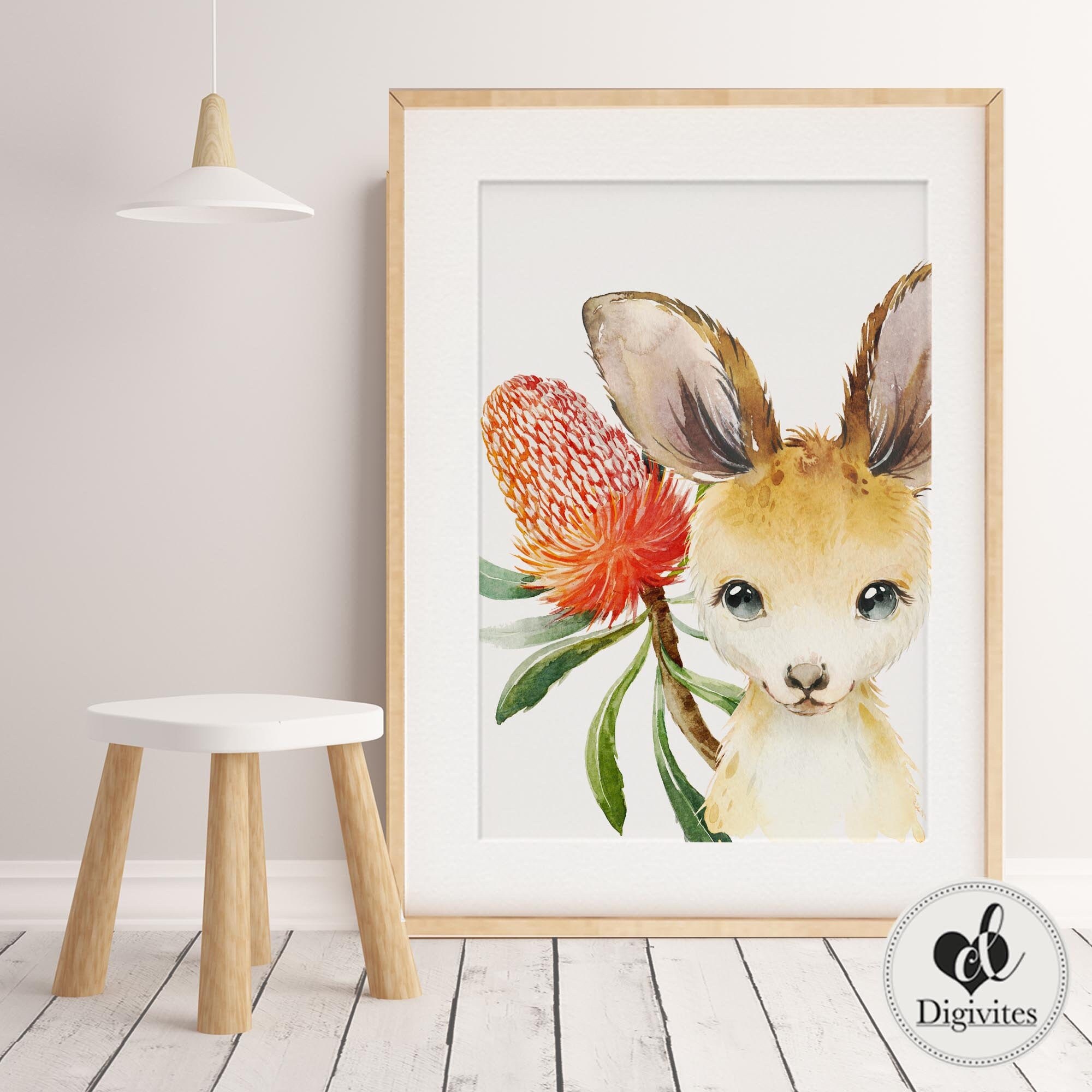 Girl Boy nursery decor Kangaroo Nursery wall art Girls Boys Etsy