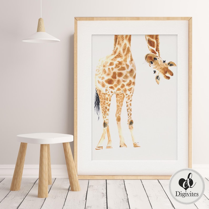 Giraffe Print Giraffe Nursery Wall Art Giraffe Art Animal Etsy Australia
