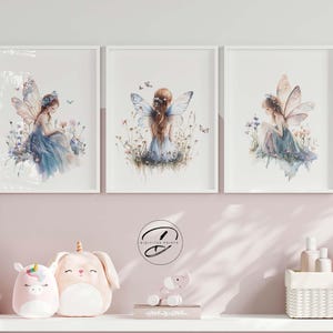 Set of 3 ORIGINAL Fairy Garden prints, Kids fairy prints, nursery wall art, nursery fairy theme decor, girls fairy wall art, Digital Prints