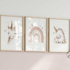 Unicorn Wall Art, Printable Unicorn art, Girls room decor, unicorn gold glitter, Unicorn and Rainbow print, Unicorn girls bedroom wall decor