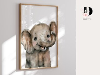 YEESAM ART Quadro Da Dipingere Con I Numeri Per Adulti E Bambini – Elefante E Uccelli Nel Deserto – Kit Fai Da Te Su Tela 40x50cm (Con Cornice)