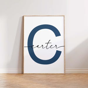 Custom Name Nursery wall art Print, Minimalist Wall Art, Kids name print, Baby boy nursery decor, Baby name sign, Boys bedroom decor