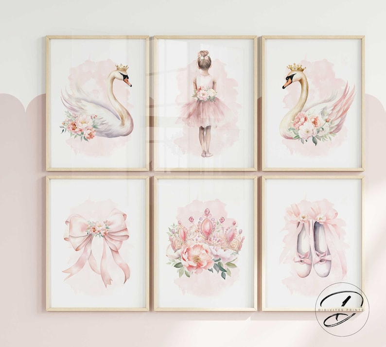 Ballerina Nursery Wall Art, Girls Bedroom Decor, Swan Wall Art ...
