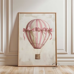 ORIGINEEL vintage heteluchtballon kinderkamerkunst, flirt decor, kinderkamer inrichting meisjes, babymeisje kinderkamer prints, afdrukbare kunst, vintage kunst aan de muur