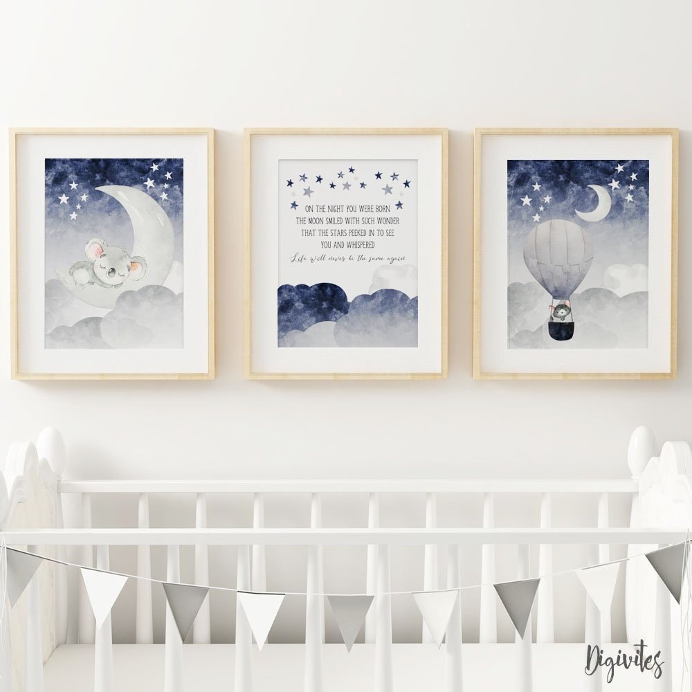 Baby Boy Nursery Wall Art Prints. Baby Nursery decor. Etsy