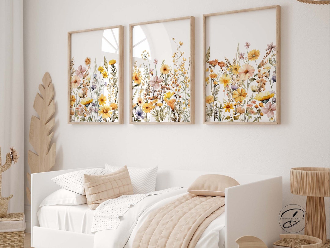 Boho Nursery Wall Art, Wildflower Nursery Decor, Botanical Print ...