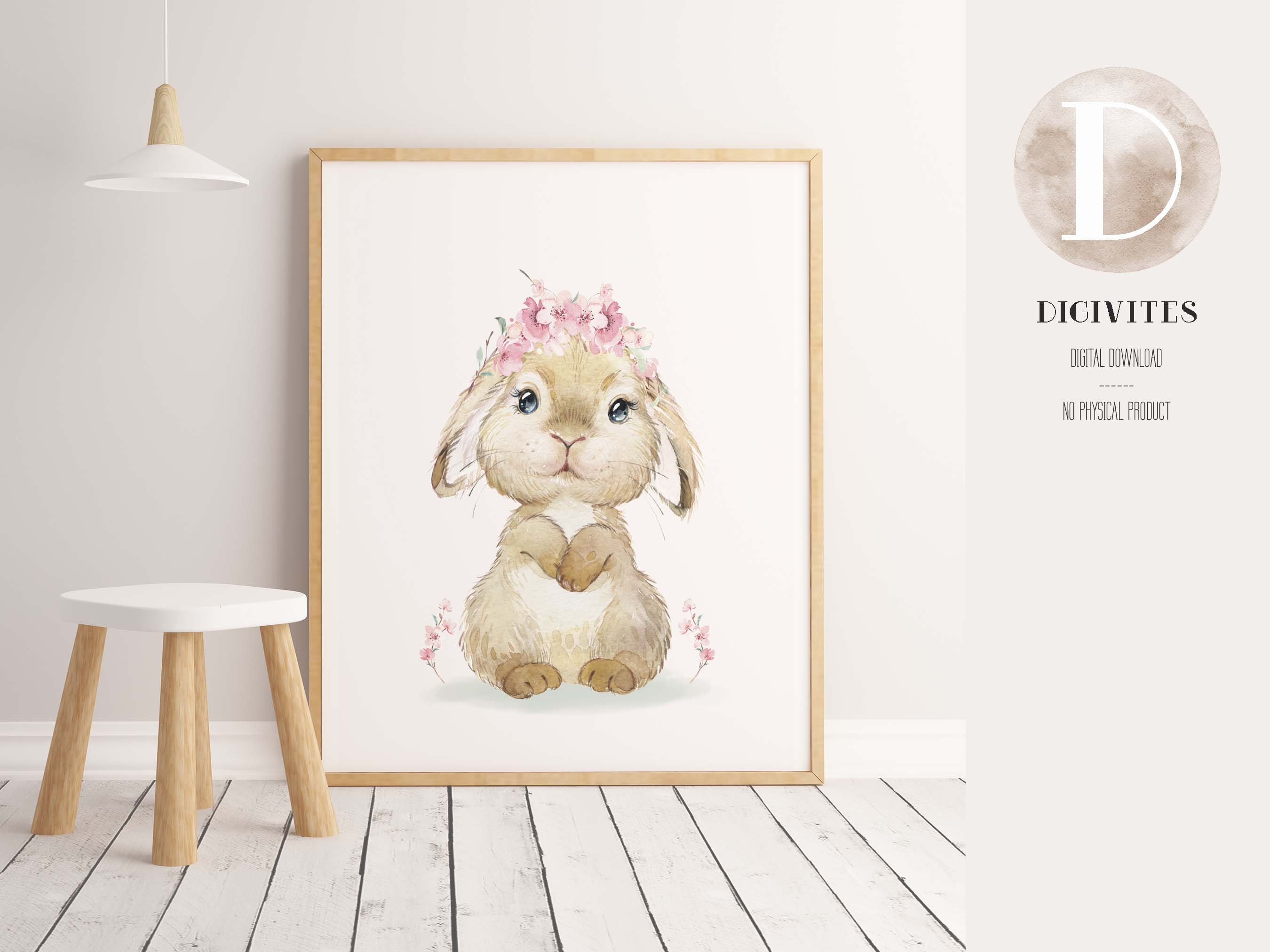 Set of 3 Bunny Rabbit Nursery Wall Art Prints Personalised Etsy