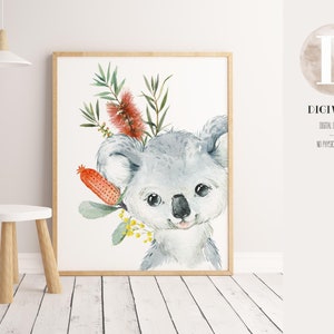 Set of 4 Australian Animal Nursery Wall Art Downloadable Files. Wombat ...