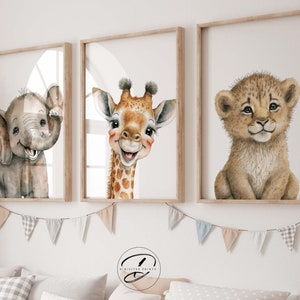 Safari Nursery decor, PRINTABLE art, Safari Animal prints, Nursery wall art Jungle animals, Elephant print, baby room, Safari Nursery theme