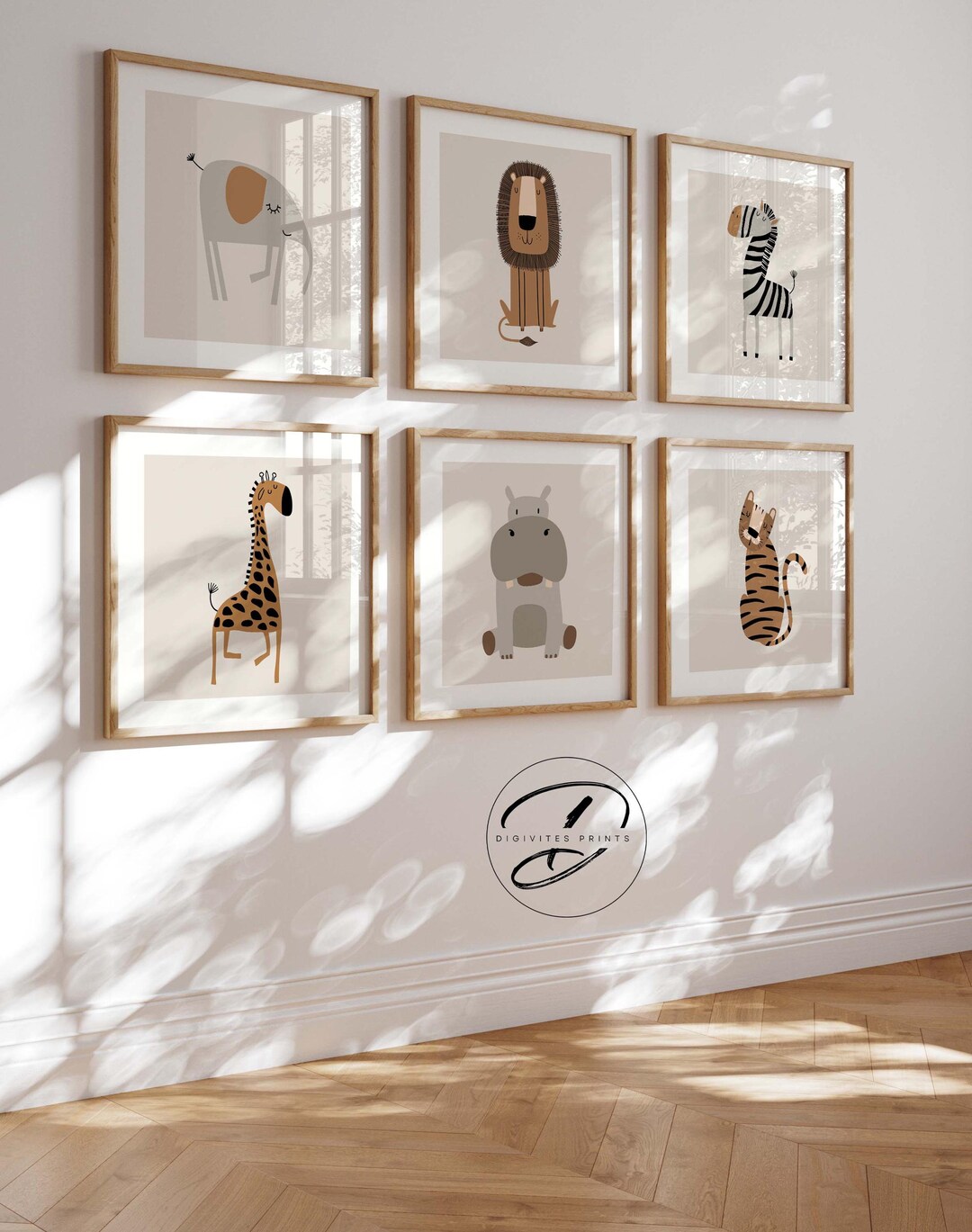 Safari Animal Nursery Prints, Beige Boho Decor (digital Download) - Etsy