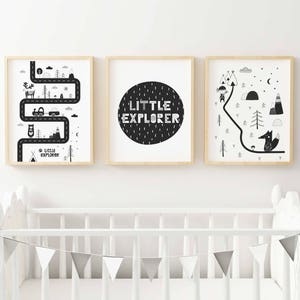 Art mural de chambre de bébé, BOHO, TRIBAL, animaux des bois, cadeau de baby shower, impression de carte routière, estampes scandinaves, art minimaliste pour chambre de bébé