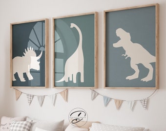 Dinosaurier Silhouette Kinderzimmer Dekor, Jungen Zimmer Wandkunst (Digitaler Download)