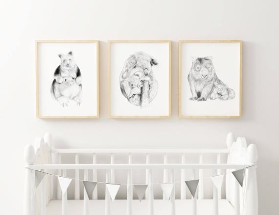 australian animal nursery wall