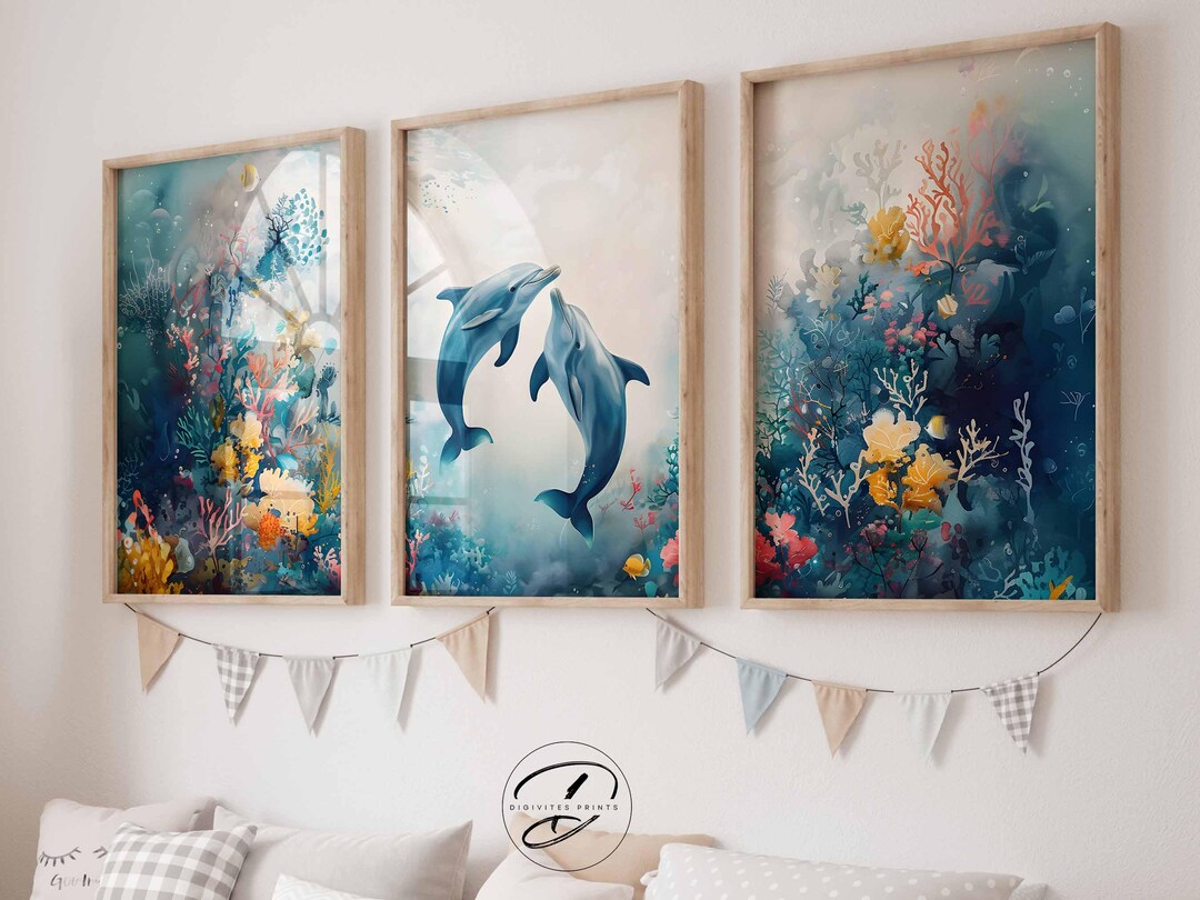Ocean Animal Watercolour Painting, Set of 3 Under the Sea Nursery ...