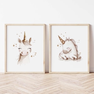 Unicorn Wall Art, Printable Unicorn art, Girls room decor, unicorn gold glitter, Unicorn  print, Unicorn wall decor, girls bedroom decor