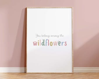 Vintage Floral Nursery Print, Wildflower Wall Art (Digital Download)