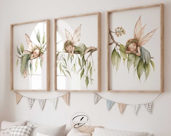 Fairy Nursery Prints, Set of 3, Kids Room Decor (Digital Prints)