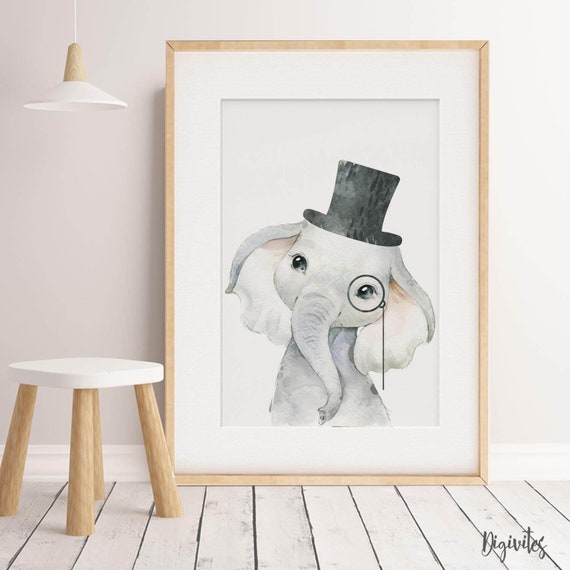 Baby elephant nursery art clearance