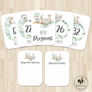 Cartes jalon 40 de la grossesse, cartes photo de grossesse, faire-part de grossesse, animaux australiens, cadeau de baby shower, cadeau pour future maman, cadeau de naissance