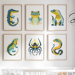 Reptile Wall Art Prints, Playroom Decor (Digital Download)