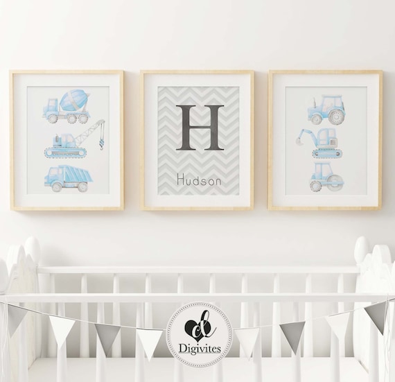 Baby, Boy Nursery Construction Vehicle Construction