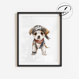 Staffy Pirate wall art, toddler room decor, pirate bedroom theme, downloadable print, Kids room decor, Boys bedroom decor, Fun Kids wall art