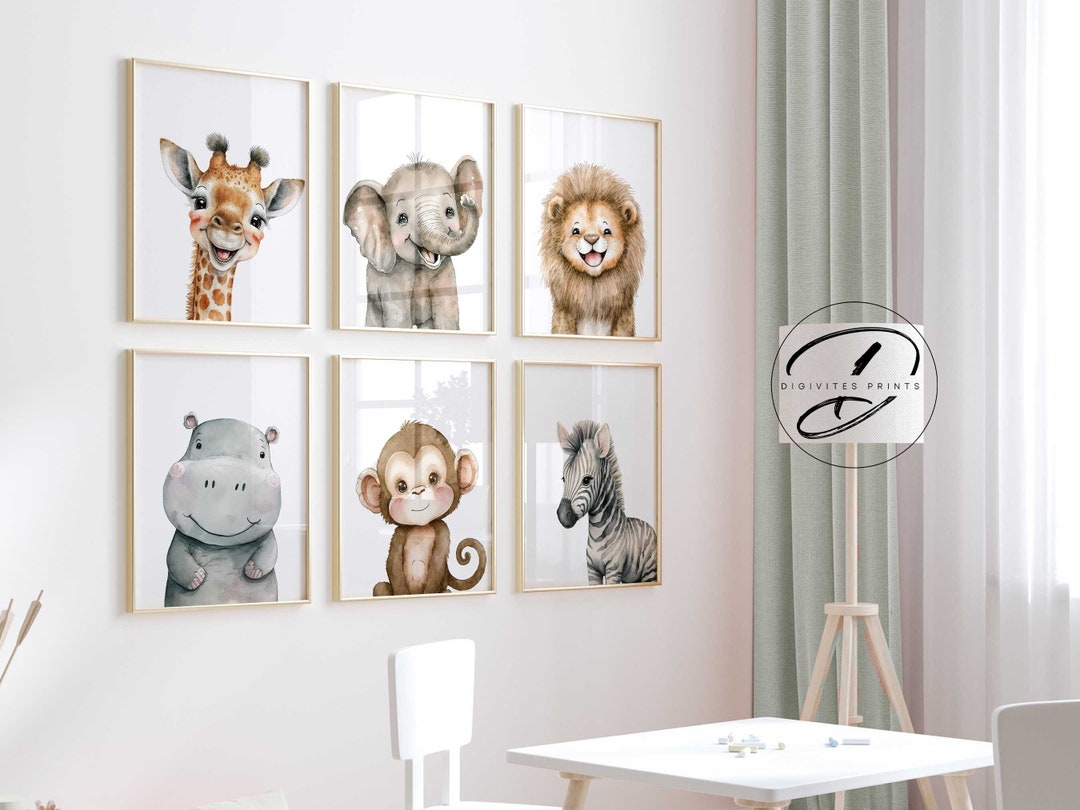Safari Animal Nursery Prints, Playroom Decor (digital Download) - Etsy