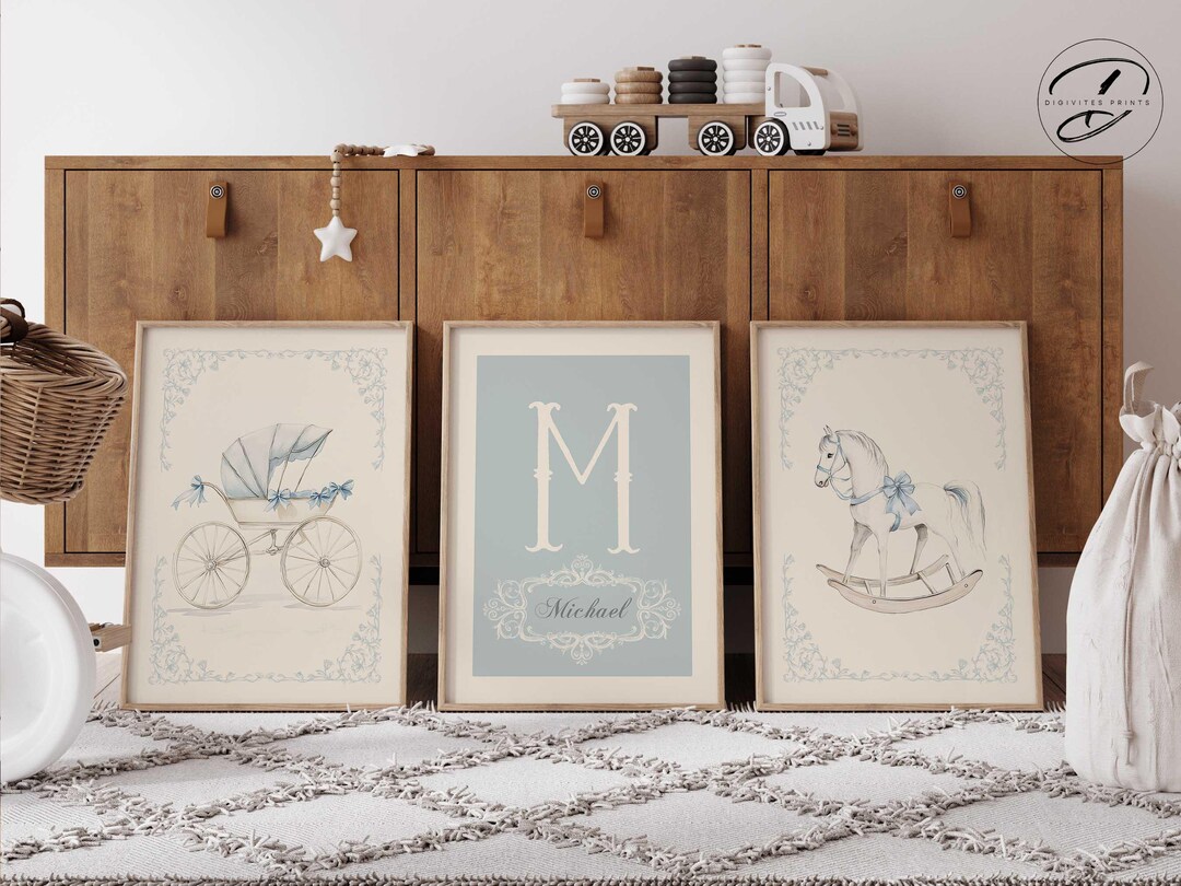 Vintage Nursery Prints, Vintage Nursery Wall Art, Boys Nursery Decor ...