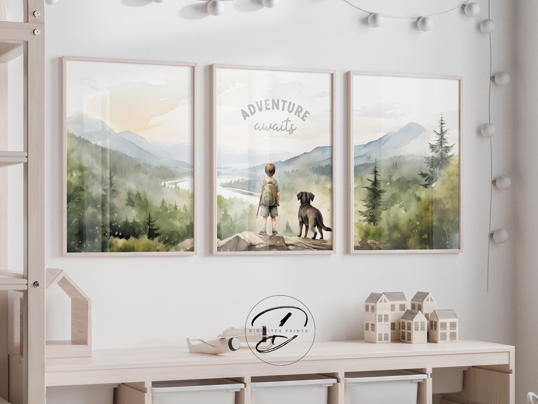 Mountain Forest Nursery Art Prints, Adventure Theme (digital Download ...