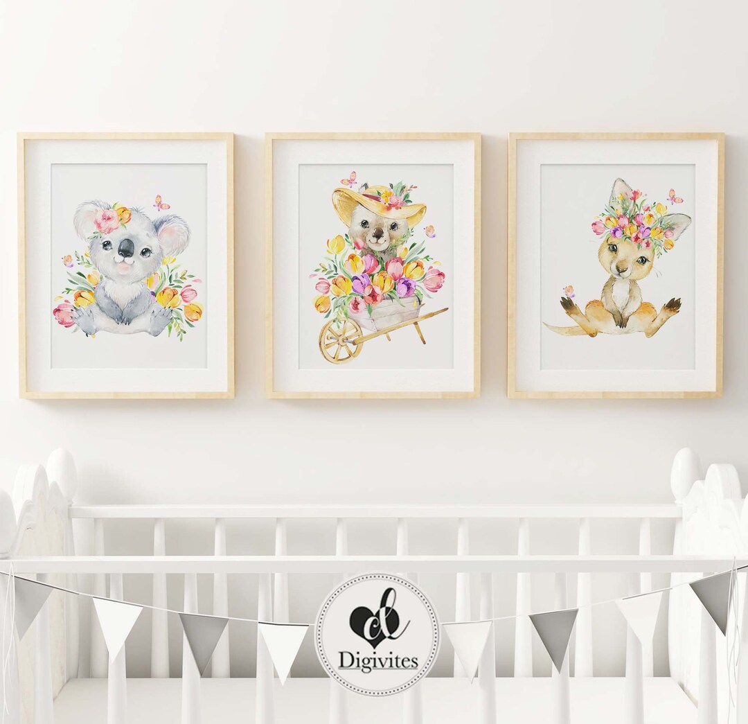 Australian Animal Nursery Wall Art, Nursery Decor, Baby Animal Prints ...