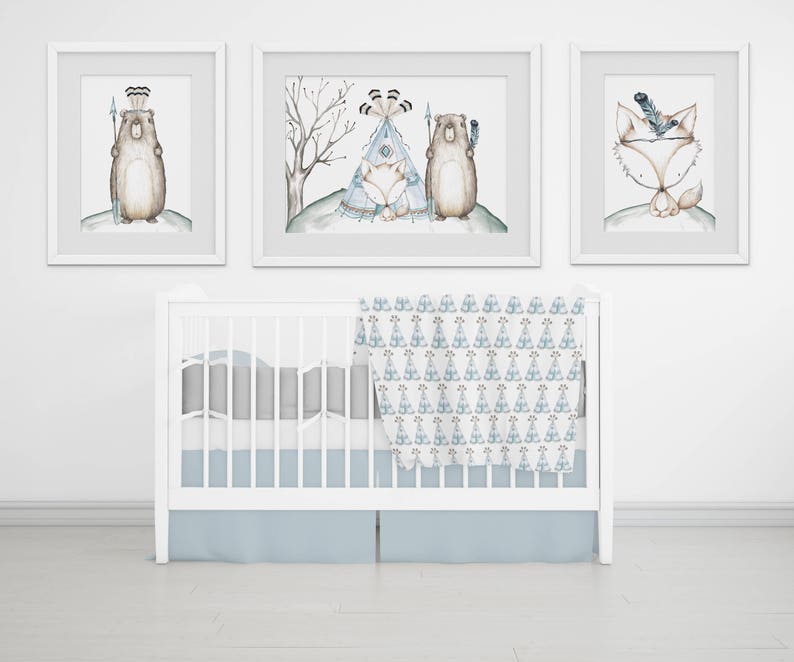 Woodland Nursery Wall Art. Boy Nursery Wall Decor. Nursery Set Etsy