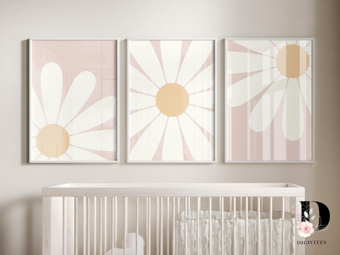 Nursery Printable, Daisy Wall Art, Girls Boho Print, Baby Girl Nursery ...
