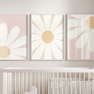 Nursery printable, Daisy Wall art, Girls boho print, baby girl nursery, blush pink Nursery art, printable baby shower gift, Preppy wall art