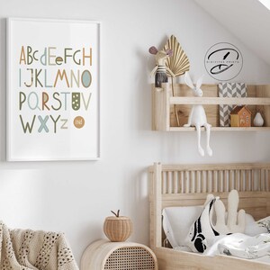 DIGITAL Alphabet print, children&#39;s room art, Gallery wall, Alphabet art, kids wall art, Classroom decor, Educational art, Playroom decor