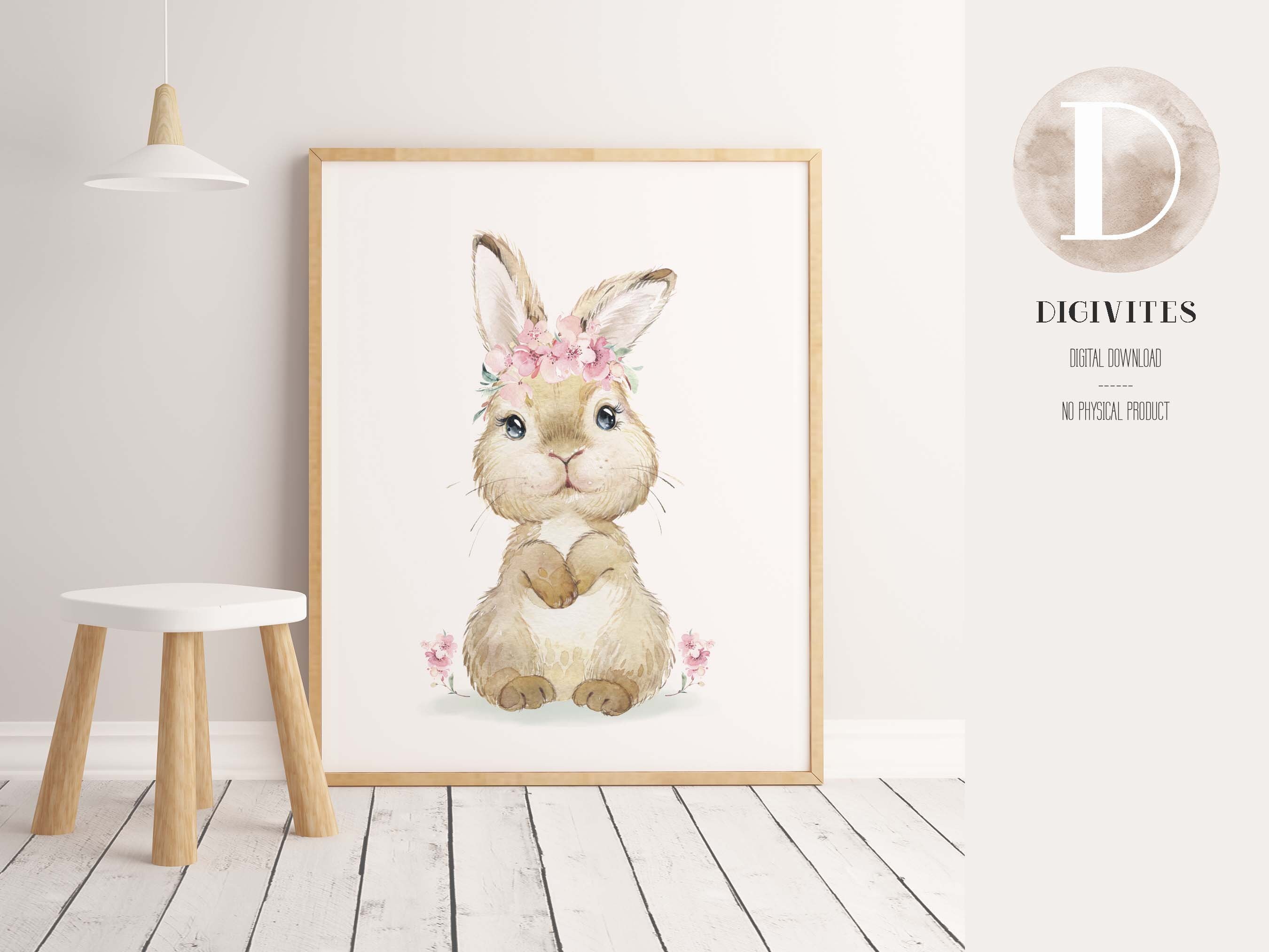 Set of 3 Bunny Rabbit Nursery Wall Art Prints Personalised With Your ...