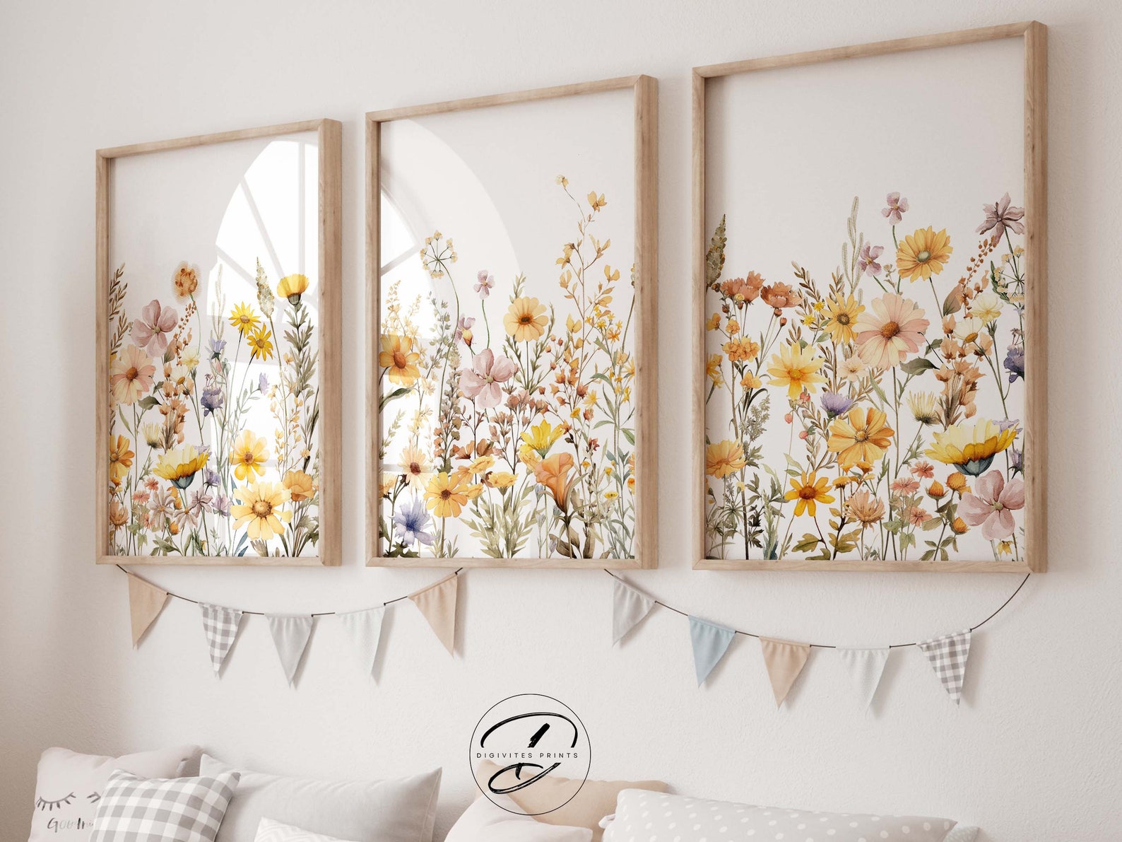 Boho Nursery Wall Art, Wildflower Nursery Decor, Botanical Print ...