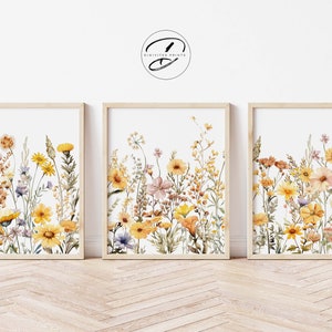 Boho Nursery Wall Art, Wildflower Nursery Decor, Botanical Print ...