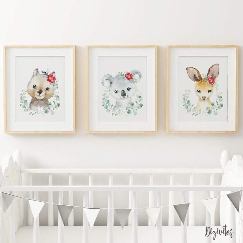 Baby Girl Nursery Decor. Australian Animal Wall Art Koala Etsy Australia