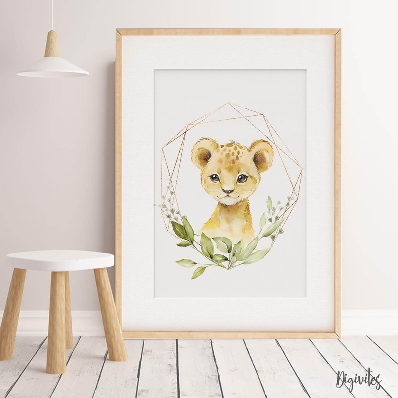 Baby Boy Girl Nursery Decor. Lion Nursery Print Botanical Etsy Australia