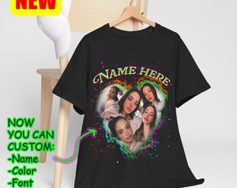 Custom Photo T-Shirt with Girlfriend or Boyfriend's Face - Perfect Personalized Couples Gift Idea