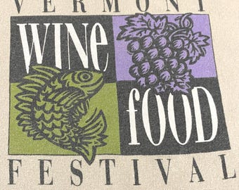 Vintage jaren 90 Vermont Wine & Food Festival-T-shirt – Oneita Power-T – XL – als nieuw