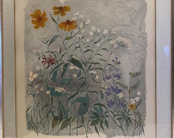 Ben Shahn originele lithografie "The Gestures of the Little Flowers" 1968, gesigneerd in steen, genummerd 442/950, moderne kunst uit het midden van de eeuw