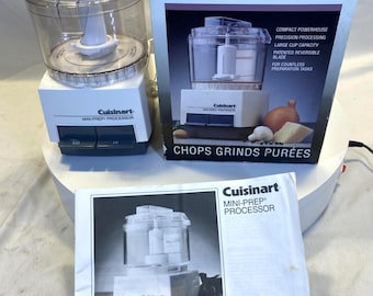 Procesador de alimentos Cuisinart Mini-Prep DLC-1TX de 1995 / Nuevo, sin usar, en su caja original con manual / Blanco impecable