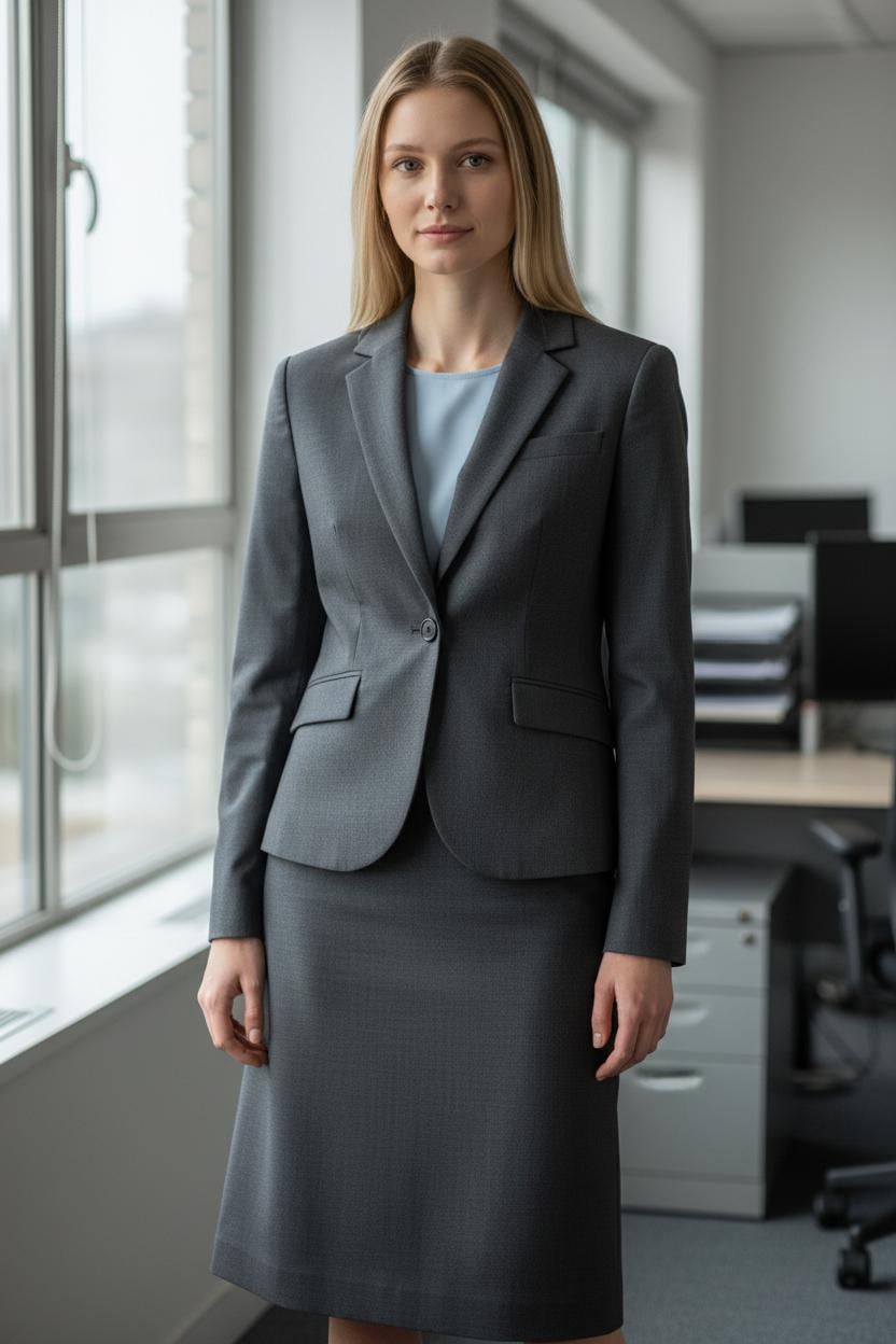 Jupe Longue A-Line Femme Coercion En Laine Grise - Taille 30 Pouces - Bon état