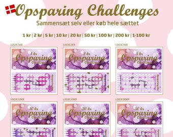 Opsparing Challenges | Spar op til lige hvad du ønsker dig  |  Passer til A6 Budget Binder