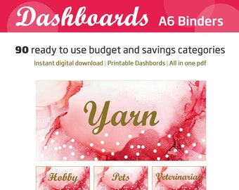 Budget Binder A6 Dashboards Envelopes Insert Money Placeholder