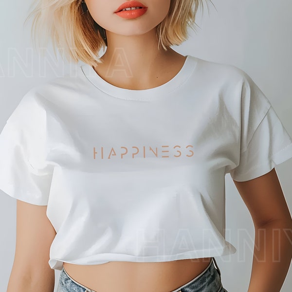 Happiness Women's Crop Top, Happiness Baby Tees, Gifts for Woman, Y2K Inspired Baby Tee, Aesthetic Graphic Baby tee